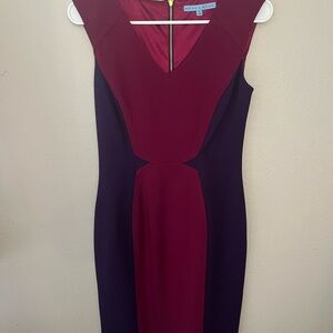 ANTONIO MELANI Burgundy and Purple Backless Dress